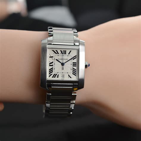 cartier watch steel tank francaise large model|cartier tank francaise chronograph gold.